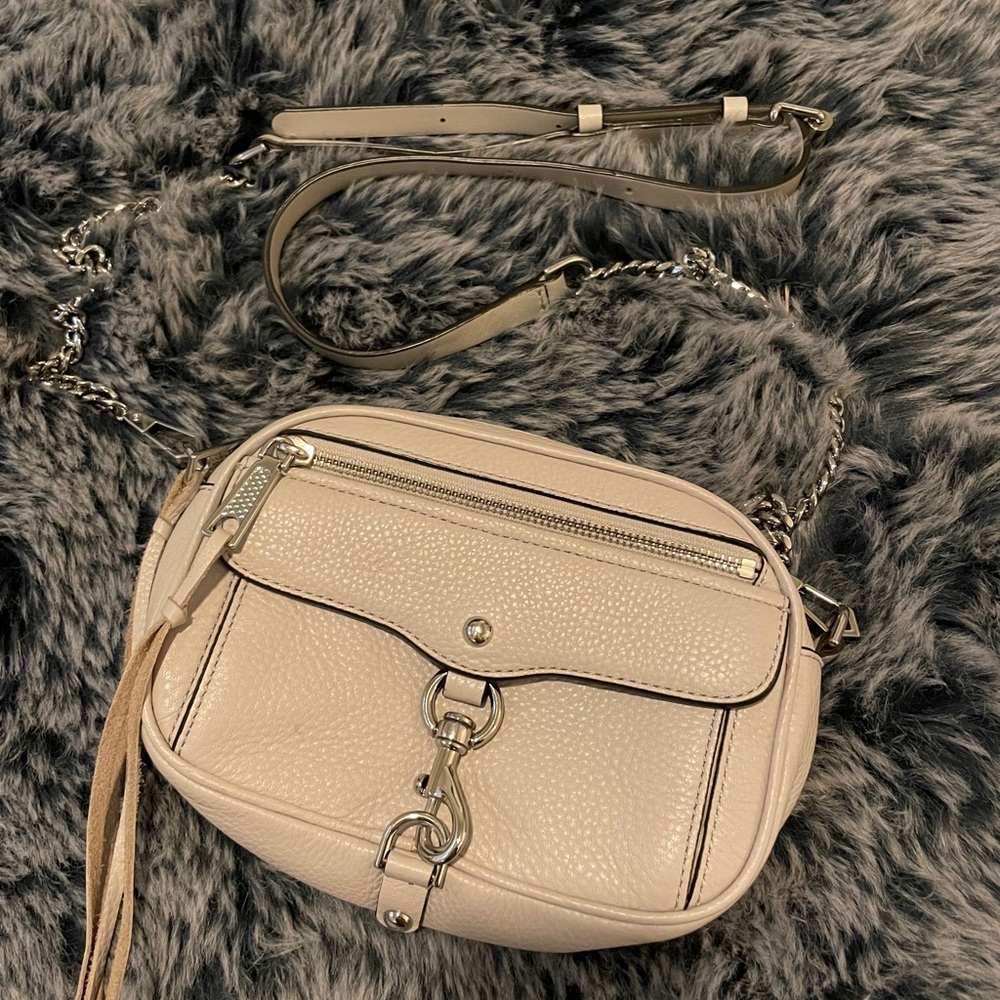 Rebecca Minkoff Blythe Grey Leather Crossbody - Picture 5 of 8